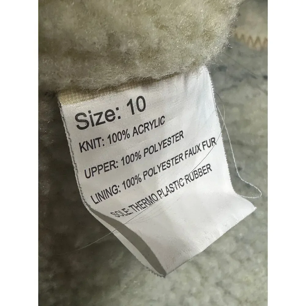 Muk Luks Size 10 Round Toe Tan Mid Calf Lined Comfort Boots Taupe Brown